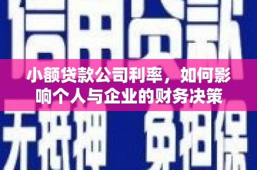 开远小额贷款公司利率，如何影响个人与企业的财务决策