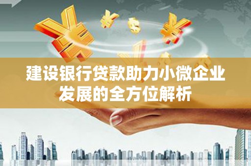 开远建设银行贷款助力小微企业发展的全方位解析