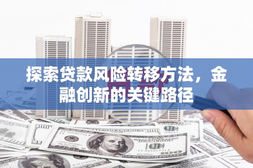 开远探索贷款风险转移方法，金融创新的关键路径